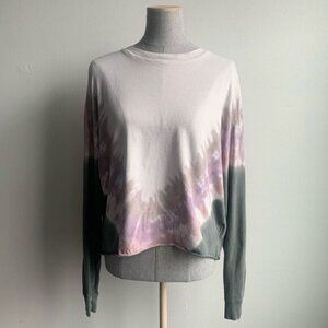 DAYDREAMER Tie Dye Crew Neck Lightweight Long Sleeve Dolman Top‎